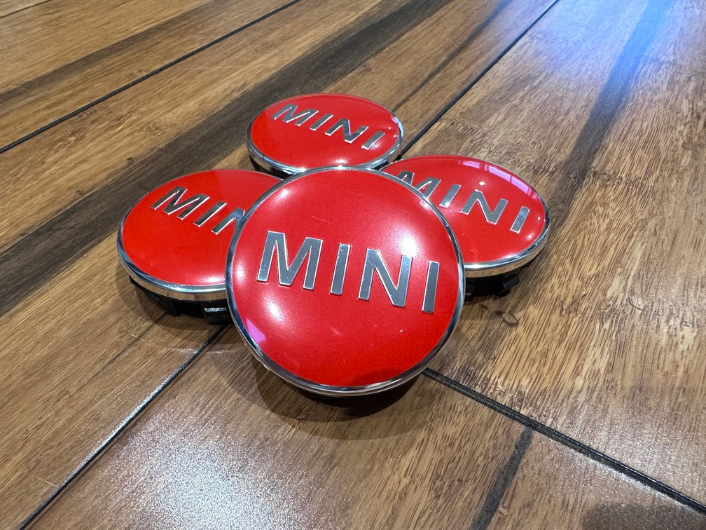 4x Alloy Wheel Centre caps for Mini Cooper F56 Red 56mm Caps Direct