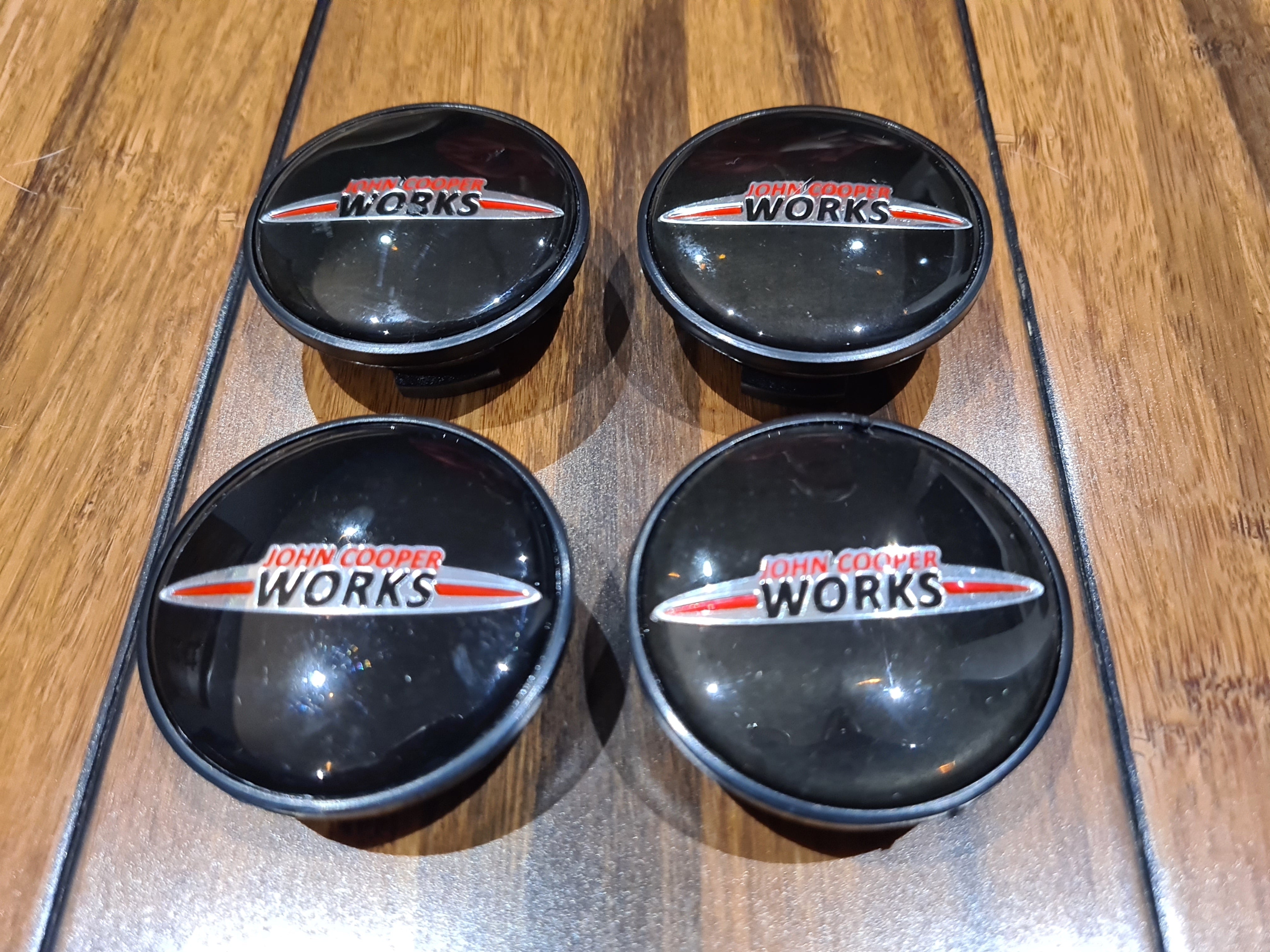 4 écussons Centre De Roue Union Jack Noir Pour Mini Cooper - Autocollants Aluminium, Diamètre 56,5 Mm