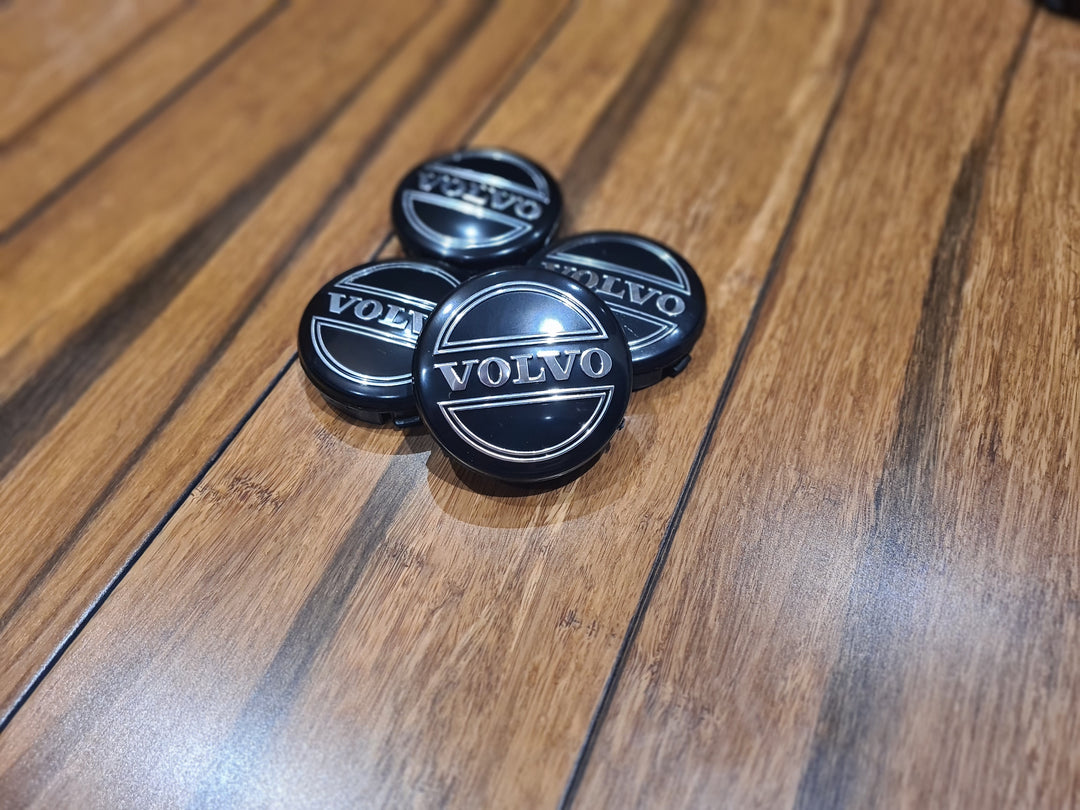 RTRhinoTuning 4-Pack Wheel Center Caps For Volvo - 65mm, Chrome, Fits 850, 940, S70, V70, XC90 & More
